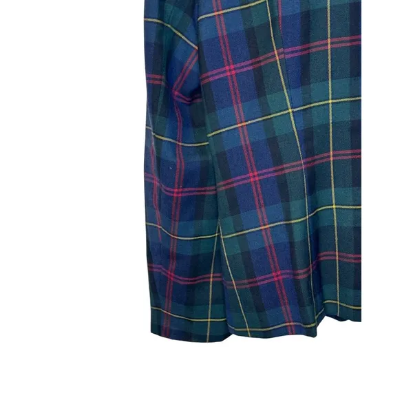 J.G. Hook Women Blazer Jacket 100% Wool Vintage 90's‎ Plaid Lined Full Zip Sz. 8 - Image 9