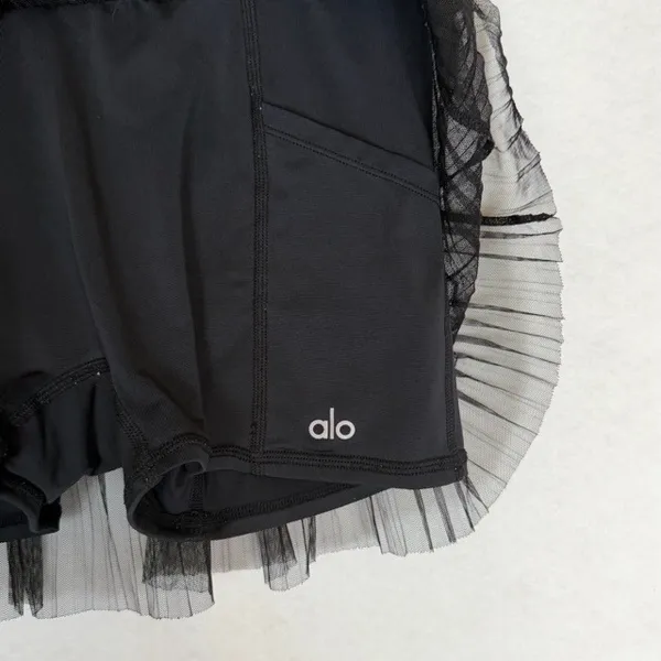 Alo Yoga Tulle Skort Womens XS Black Mesh Overlay Tennis Skirt Balletcore - Image 3