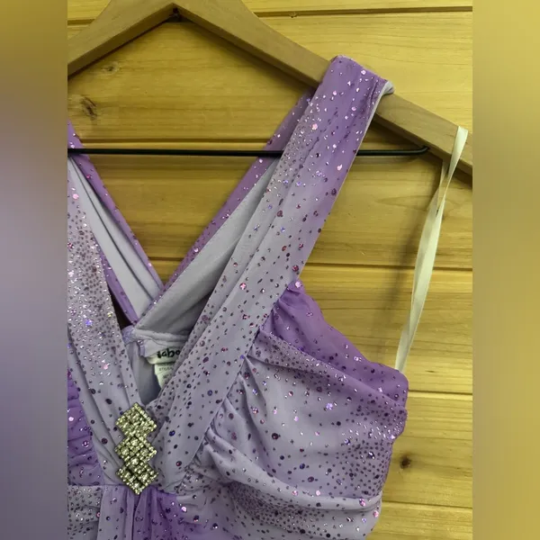 Vintage Y2K Taboo Small Purple Ombre Sparkle Glitter Fairy Whimsigoth Prom Dress - Image 8