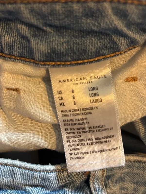 American Eagle Outfitters Light Blue Distressed Boyfriend Jeans - Image 3