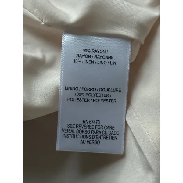 NWT Taylor Sleeveless Empire Waist Maxi Dress‎ Womens Size 10 Black Beige Linen - Image 7