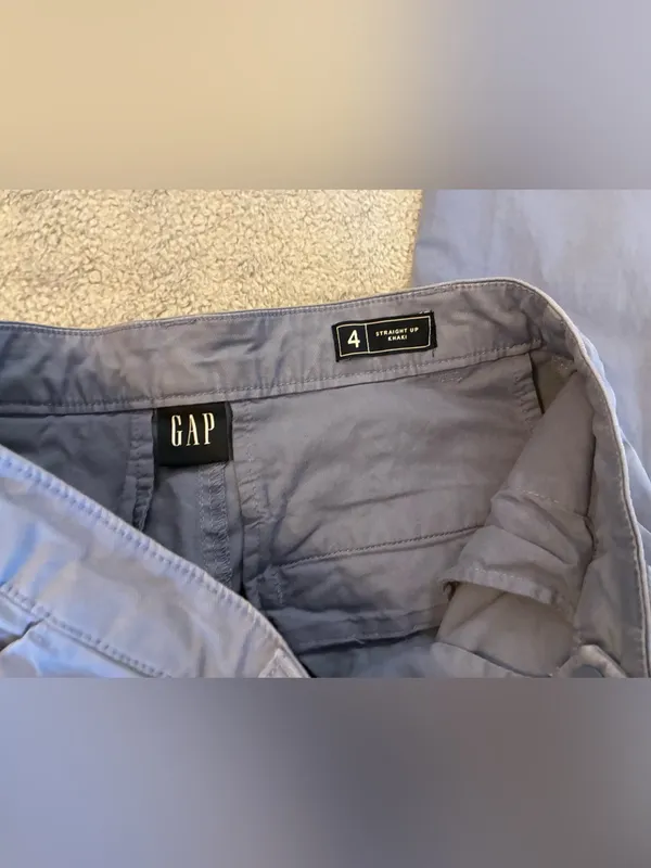 Women’s GAP Brand Straight-Leg Khaki Pants in Light Blue Size 4 - Image 3