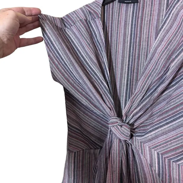 VICI Women's Multicolor Striped Knotted Twist Front Dress - Image 7