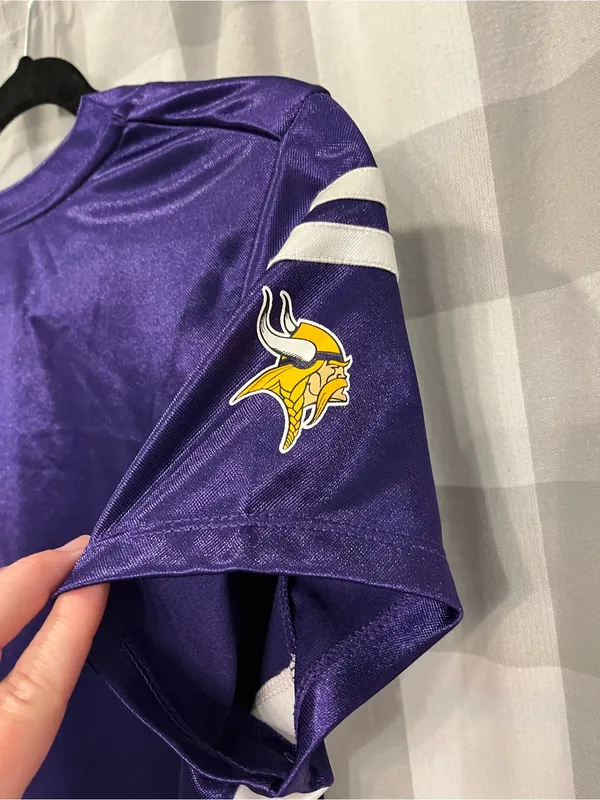 NFL Women's Lace-Up Football Tee - Purple & Gold - Image 4