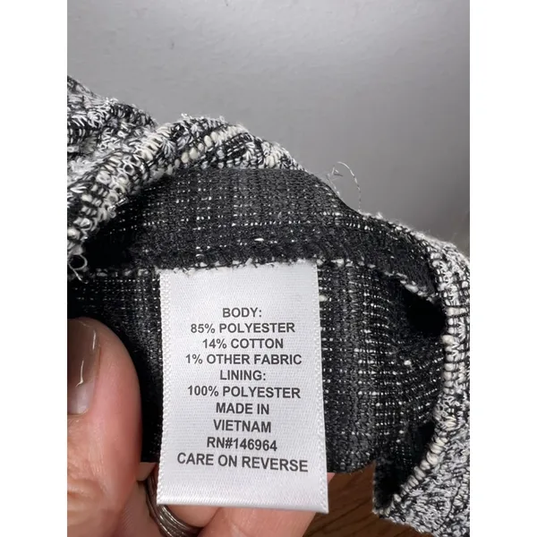 ELLE Tweed Fit & Flare Dress – Black/White – NWT – Size Small - Image 4
