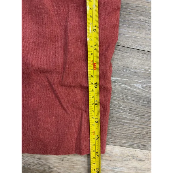 Koton Linen Blend Shorts Womens Size 12 Rust Orange High Waist Casual Summer - Image 5