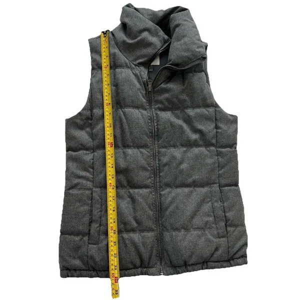 Old Navy Fleece Lined Puffer Vest Womens XS Gray Full Zip Up Insulated Winter - Image 6