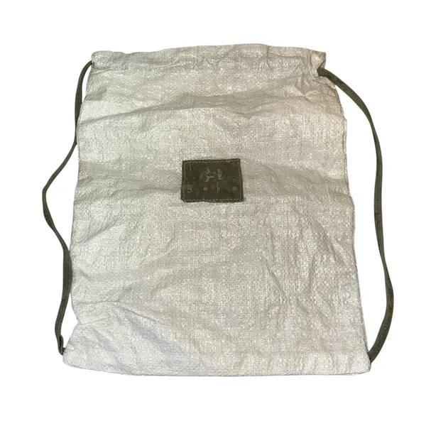 Beba Drawstring Backpack White Woven‎ Sack Bag Minimalist Lightweight Gym Travel - Image 2