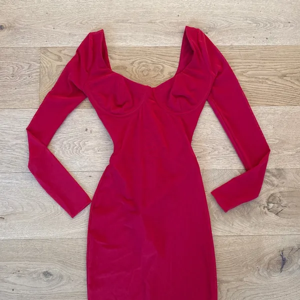 House of CB Corset Gown Long Sleeves Everly Size XS (Cup D-E) Red - Image 2