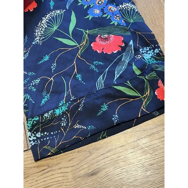 Aerie Pants‎ Women’s Size Small Blue Red Floral Polyester Pockets Lounge - Image 15