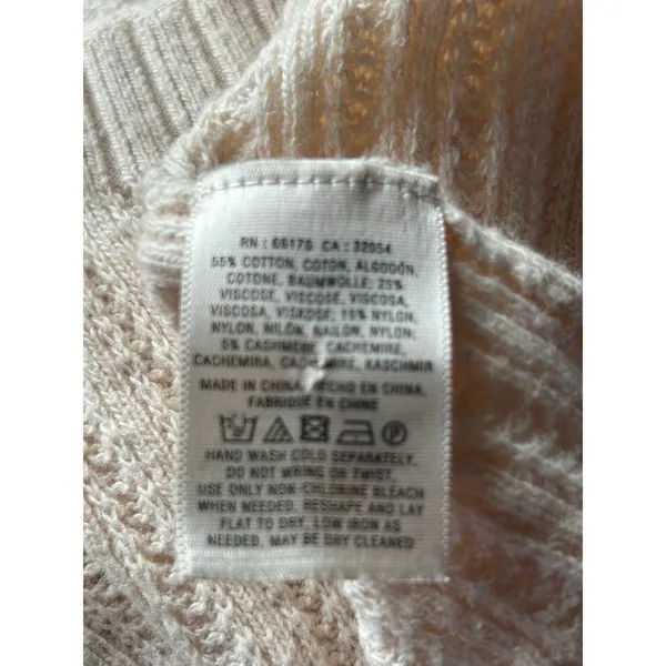 Anthropologie Moth cream open front cotton cardigan sweater Large - Image 7