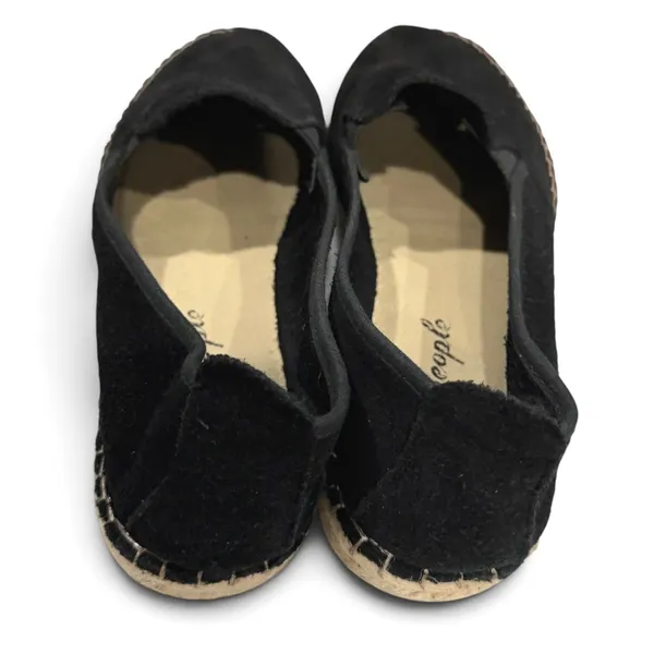 Free People Espadrille Slip On Shoes Womens 7.5 Black Suede Coastal Resort Boho - Image 5