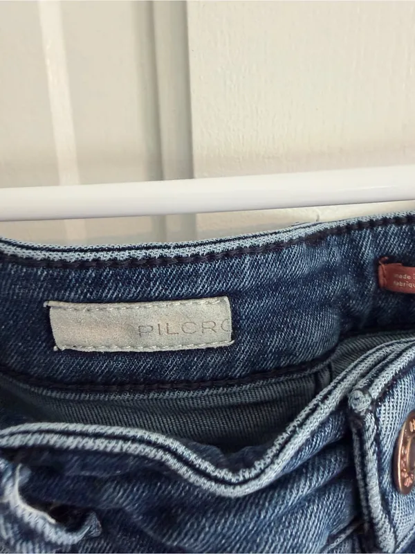 Pilcro Anthropologie High Rise Cigarette Jeans Raw‎ Hem Size 29 Blue - Image 6