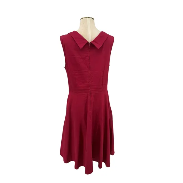 Lindy Bop Ophelia Shelf Bust Burgundy 50s Pinup Swing Dress Large UK 14 US Large - Image 6