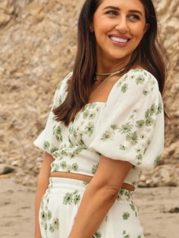 Abercrombie & Fitch X Dede & Emily Ruched Bust Cropped Floral Print Top - Image 2
