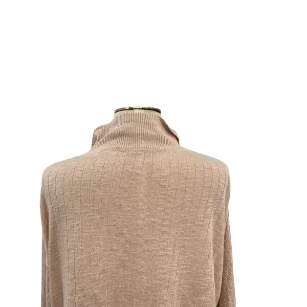 Free People Betty Cardigan Sweater Linen Blend‎ Beige Tan Size XL - Image 9