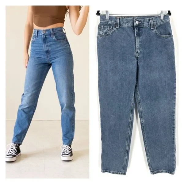 Vintage Levi's 550 Women's Relaxed Fit Tapered Leg Jeans Blue Denim‎ Size 12 - Image 2