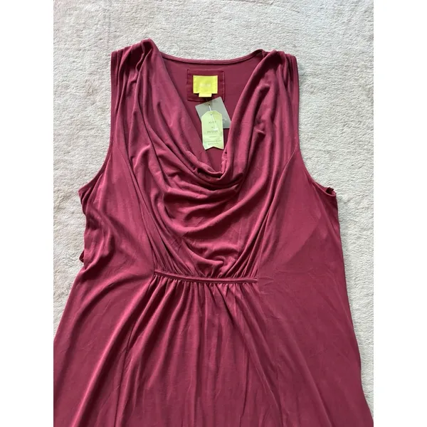 Anthropologie By Maeve Dress Cara Cowl Neck‎ Shift Red Size Large NWT - Image 2