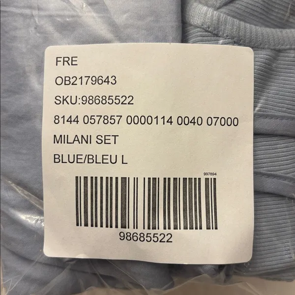 New Set! FREE PEOPLE free-est MILANI Skirt Sleeveless Top Size LARGE Light Blue - Image 5