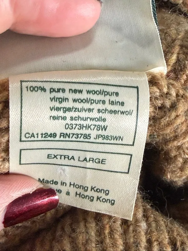 Laura Ashley Wilfred cable knit turtleneck sweater 100% wool tan brown beige L - Image 5