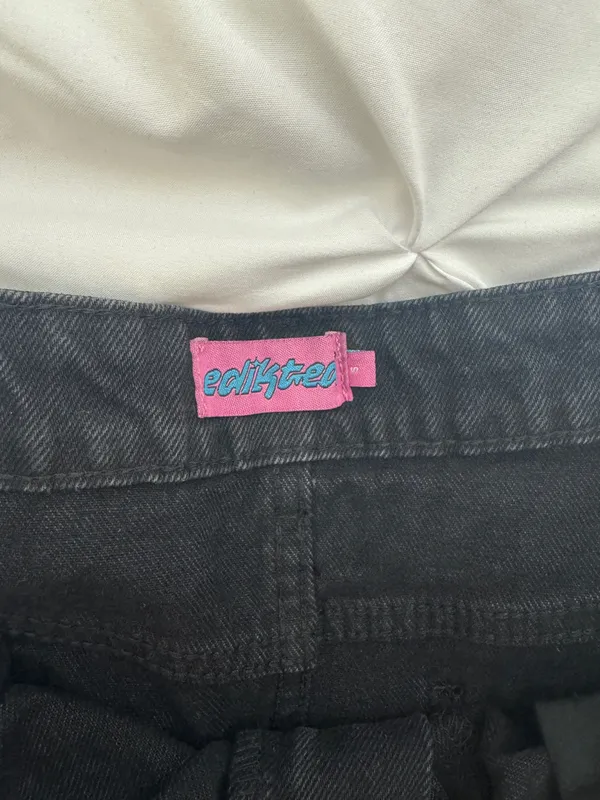 Edikted Black Jean Skirt Mini - Image 3