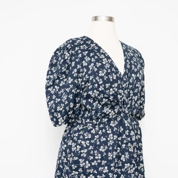 Lauren Ralph‎ Lauren. 80s Puff Sleeve Floral Cotton Voile Dress. - Image 9