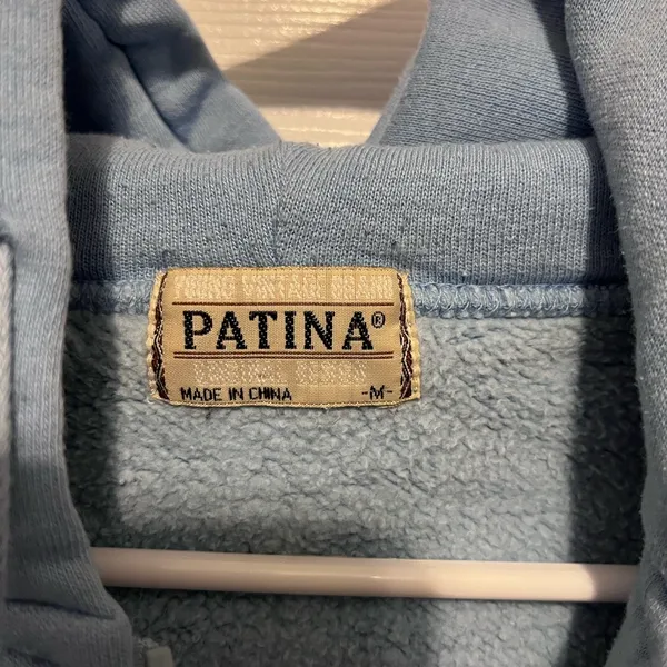 Patina light blue zip up hoodie sweatshirt jacket size medium - Image 4