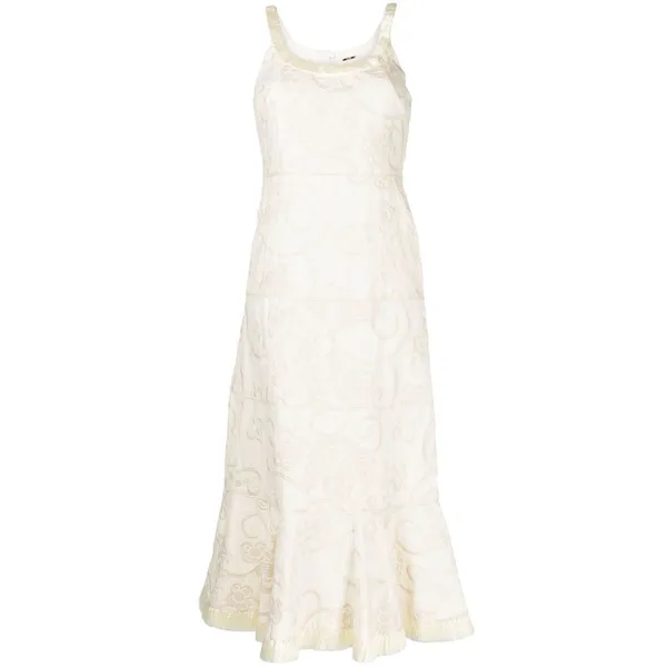 Alexis Zelda Cream Eyelet Embroidered Garden Midi Dress Sleeveless Size S - Image 3
