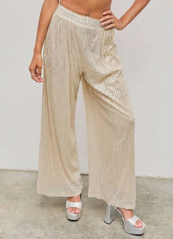 Cider SEQUINS MID WAIST STRAIGHT LEG TROUSERS - Image 4