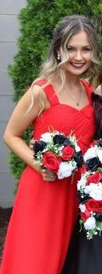 Red Bridesmaid Dress Size 2 - Image 2