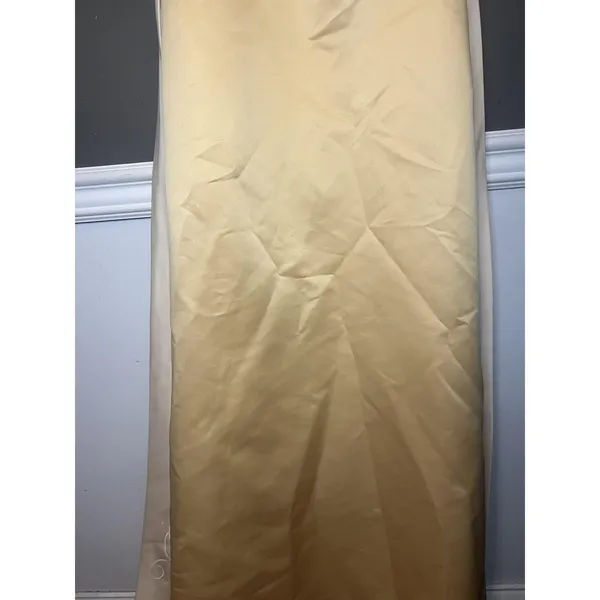 Eden Maids Dress Womens 6 Yellow Strapless Satin Sheath Maxi Bridesmaid Gown - Image 3