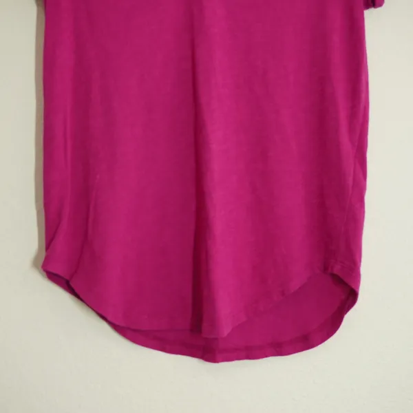 Polo Ralph Lauren Women's Small V-Neck T-Shirt Berry Pink Cotton Slub Pony Logo - Image 3