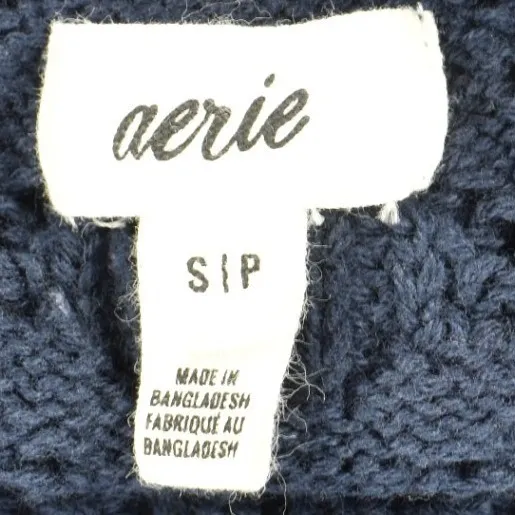 Aerie Navy Blue Pointelle Knit Button Front Camisole Sweater Tank Top Small - Image 6