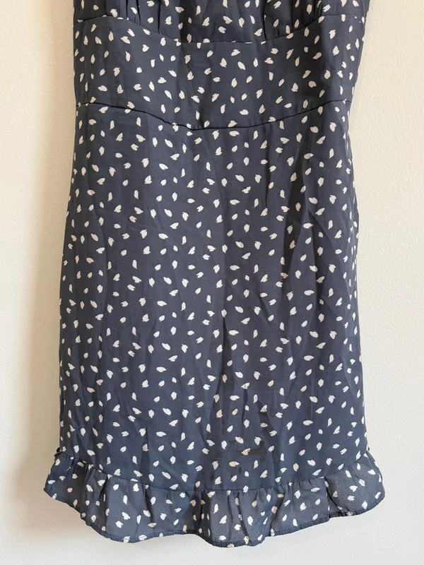 Abercrombie & Fitch Mini Polka Dot Dress Size Small Gray White - Image 5