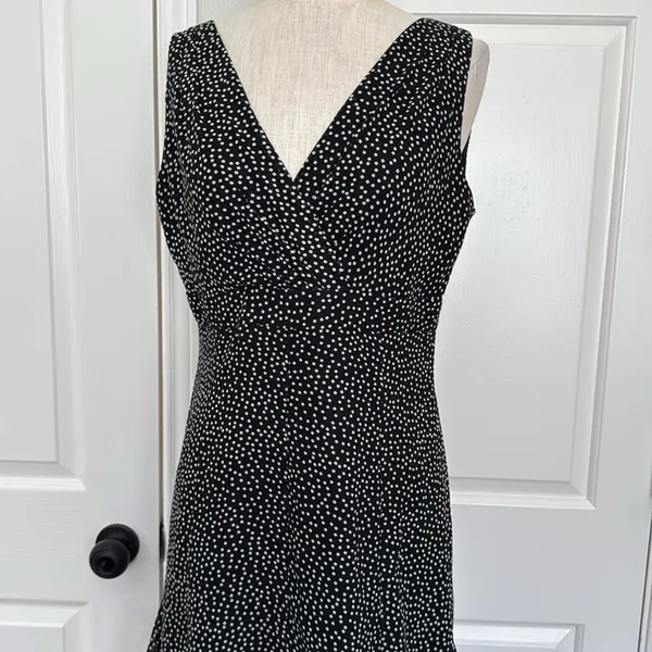 Chaps trumpet hem polka dot sleeveless midi dress - Image 7