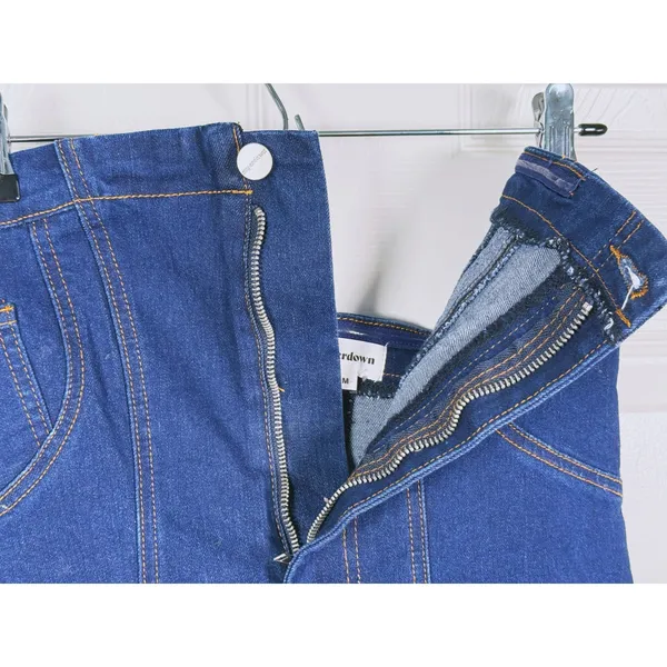 Superdown Womens Strapless Denim Mini Dress Size M Blue Western Cowgirl Concert - Image 7