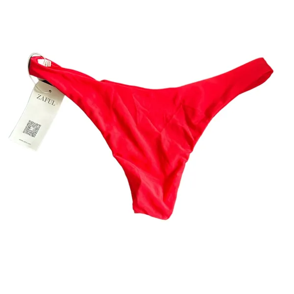 Zaful Red Bikini Brazilian Sexy High Thigh Bottom M - Image 4