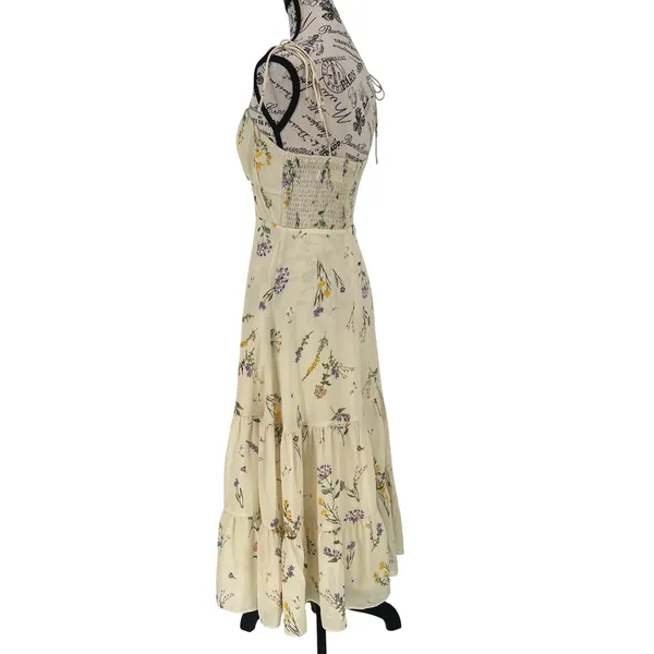 Showpo Wild Flowers Tie-Strap Cami Midi‎ Dress Size 4 Floral Y2K Garden Wedding - Image 4