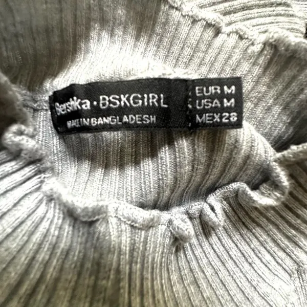 Bershka BSK Girl grey long sleeve bodycon dress - Image 6