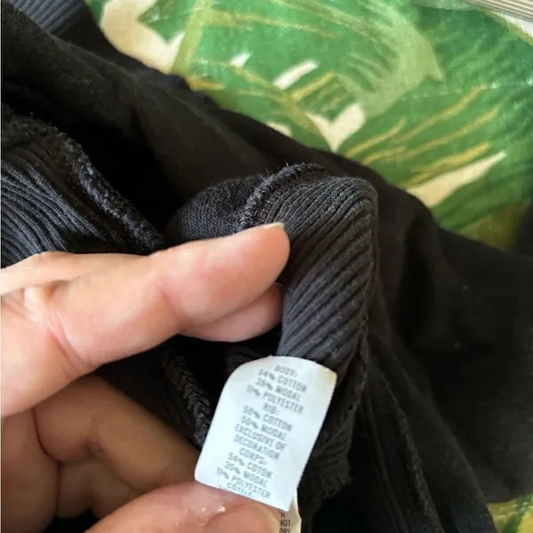 Aerie Chilled Out Brushed Fleece Sweatshirt Side Splits Small Black - Image 3