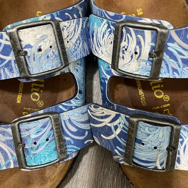 Papillio Birkenstock Stylish Blue Patterned Sandals - Image 7
