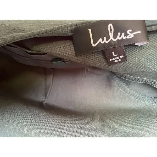 NWT Lulus Olive Green Open Back Long Sleeve Round Neck Dress Size L Party Knee L - Image 11