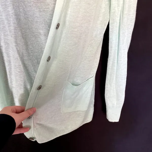 Cynthia Rowley soft mint semi sheer button down cardigan women's‎ size medium - Image 4