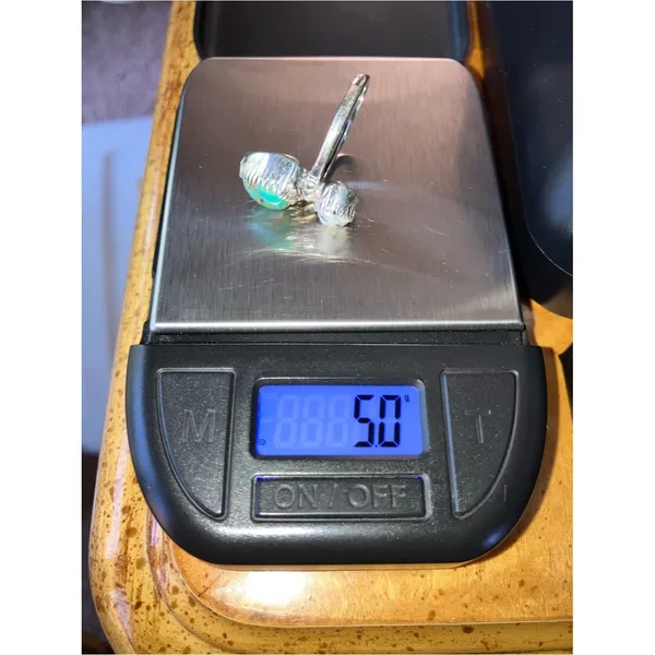 Royston Turquoise White Buffalo Sterling Silver Ring Size 7 - Image 9