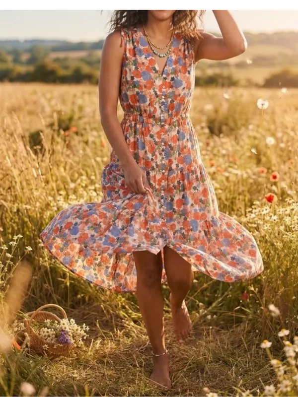 Trovata | Birds of Paradis Rae Dress in Marina floral - Image 2