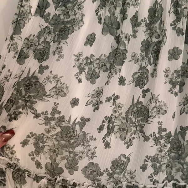 Floral Sage Green Maxi Dress - Image 4