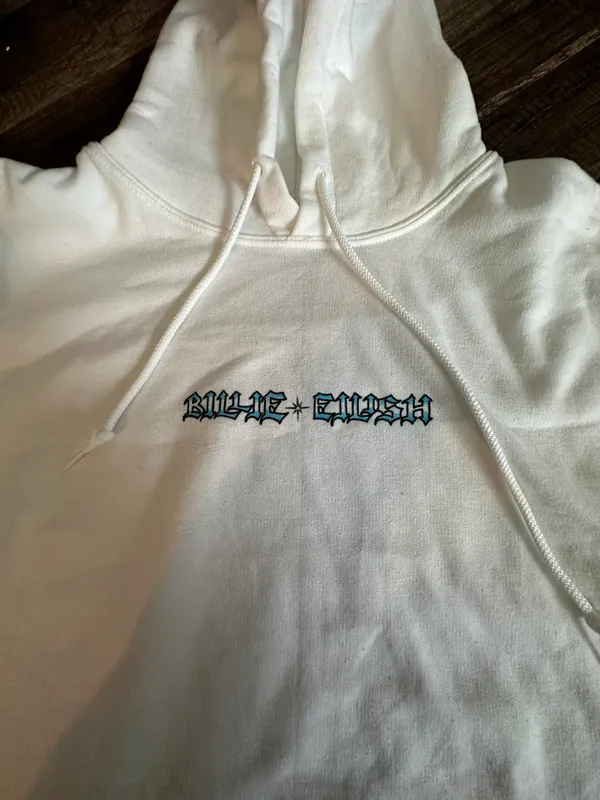 Billie Eilish White Hoodie Sweatshirt  - Image 3