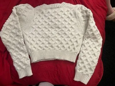 ZARA Creme Cableknit Sweater - Image 3