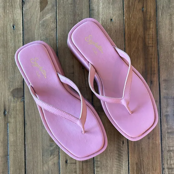 Seychelles Sunflower Pink Platform Summer Thong Sandals 6 - Image 5