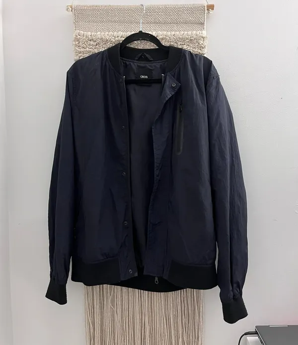 Navy Blue Bomber Jacket - Image 5